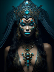 Dark mystical gothic woman portrait 