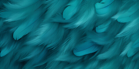 Turquoise textured feather close up background  - obrazy, fototapety, plakaty