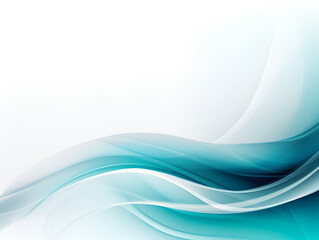 Abstract soft turquoise wave with white copy space for text 