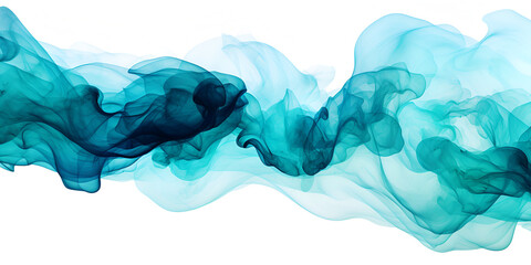 Turquoise acrylic ink splash on white background 