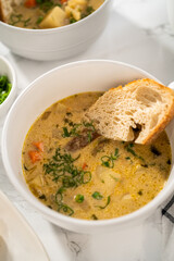 Creamy wild mushroom soup
