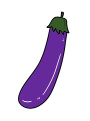 eggplant cartoon on white background