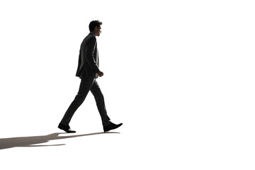 man walking,Dynamic side view of a person walking