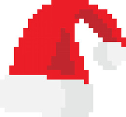 Santa hat Pixel art Vector image