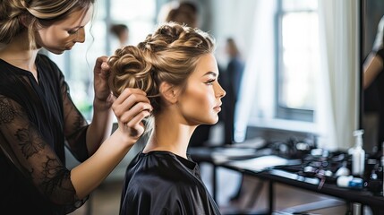 Hairstyling beauty, iconic updo, formal grace, special occasion splendor, flawless elegance, hair embellishment, formal sophistication. Crafted with care. Generated by AI