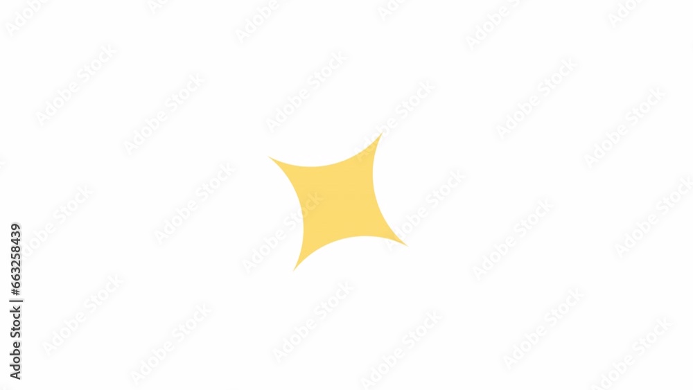 Aufkleber rotating sparkle blink 2d object animation. magical spark flat cartoon 4k video, transparent alpha c
