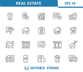 Home Icons. House, Real Estate, Household
