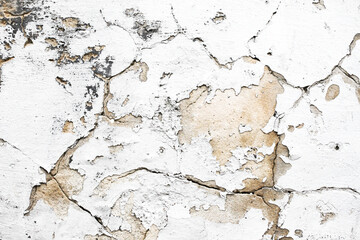 Obraz premium Crack background. Scratched lines texture. White and black distressed grunge concrete wall pattern for graphic design. Peel paint crack. Dry paint overlay. Crack line on white.