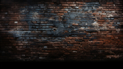A dark wall surface made up of numerous bricks