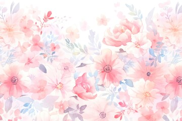 Colorful Flower Watercolor Pattern Background. Wallpaper. Valentine's Day Banner. Abstract. Winter. Christmas. Generative AI