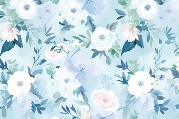 Colorful Flower Watercolor Pattern Background. Wallpaper. Valentine's Day Banner. Abstract. Winter. Christmas. Generative AI