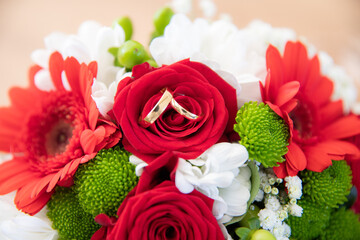 mariage, alliance, rose, rouge, love,
