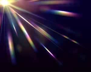 Crystal Rainbow Light Effects. Overlay for backgrounds.Triangular prism concept. Light streak overlay pattern designs.	