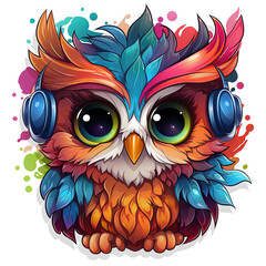 Owl T-shirt Design  Illustration, Generative Ai