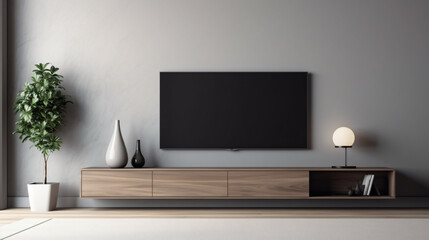 View of living room in minimal style - obrazy, fototapety, plakaty