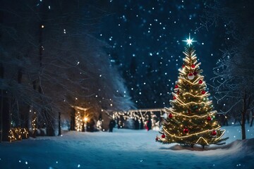 christmas tree in the night