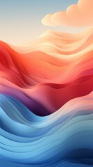 Colorful wavy gradient background for smartphone