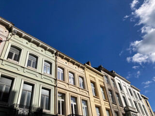 Obraz premium Schöne Altbaufassaden in Brüssel, Stadtteil Ixelles, Belgien 