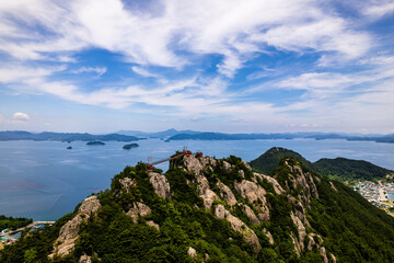 Scenic view of the Saryangdo Islands against the sky, South Korea