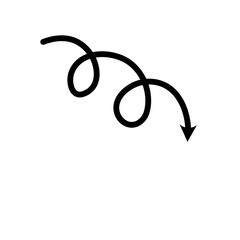 Single Curly Arrow Design Hand Drawn Element