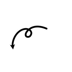 Single Curly Arrow Design Hand Drawn Element