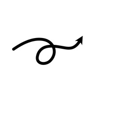Single Curly Arrow Design Hand Drawn Element