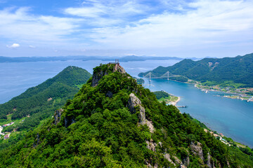 Fototapeta na wymiar Scenic view of the Saryangdo Islands against the sky, South Korea