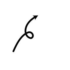 Single Curly Arrow Design Hand Drawn Element