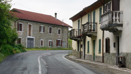 Houses close to Cartosio in Italy, in the month of May