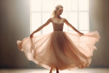 ballerina dancer in beautiful dress generative ai