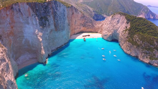 Zante island Shipwreck beach. Greece travel destination