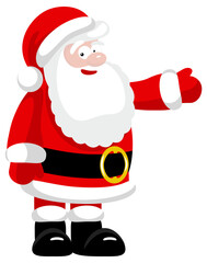Santa Claus presenting empty blank