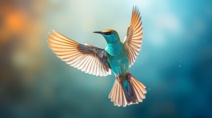 Hummingbird in flight, Generative AI