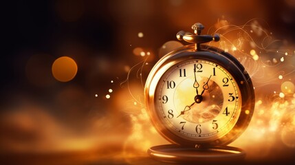 Fototapeta na wymiar Time goes by fast with vintage clock. Generative AI