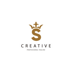 Letter s royal crown luxury logo design. S king logo design.