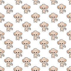 Obraz premium Cute seamless monkey pattern design for decorating, backdrop, fabric, wallpaper and etc.