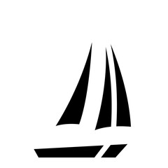 Sailboat on Sea Ocean with glyph icon style - obrazy, fototapety, plakaty