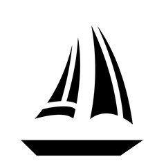 Sailboat on Sea Ocean with glyph icon style