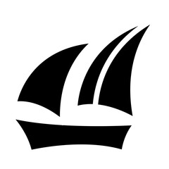 Sailboat on Sea Ocean with glyph icon style