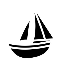 Sailboat on Sea Ocean with glyph icon style