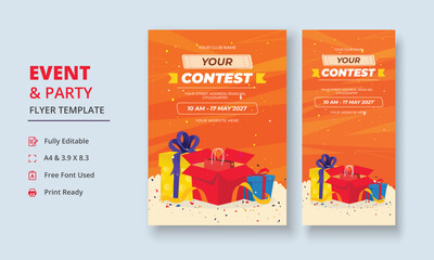 Contest Flyer, Competition Flyer, Contest Event Flyer, Contest DL Flyer, Roll Up Banner, Tournament Poster