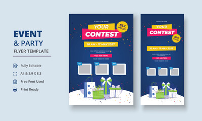 Contest Flyer, Competition Flyer, Contest Event Flyer, Contest DL Flyer, Roll Up Banner, Tournament Poster