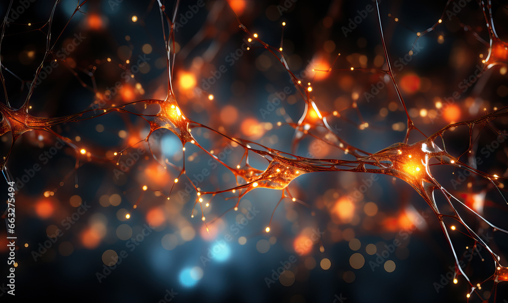 Poster abstract background, neural circuits, neuron cells concept.