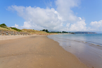Low tide on an almost deserted beach at Abersoch, Gwynedd.