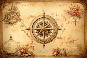 Fototapeta na wymiar vintage nautical maps 
