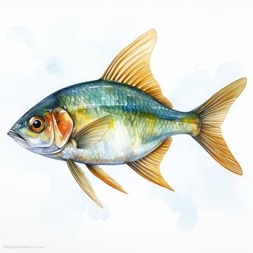 recommend clip art: Watercolor Tetra Illustration, Generative Ai