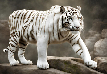 white bengal tiger in zoo, white bengal tiger, white tiger in the zoo, 