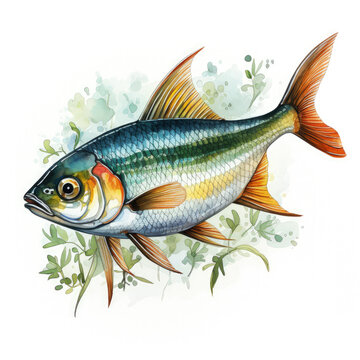 recommend clip art: Watercolor Tetra Illustration, Generative Ai
