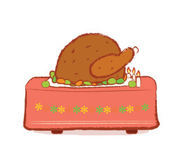 Fresh turkey on a table for thanksgiving day