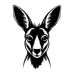 A vector image of a kangaroo's head can serve as a distinctive emblem for branding, apparel designs, accessories, educational materials, web and app graphics, tourism promotions, artwork, interior dec - obrazy, fototapety, plakaty